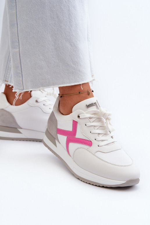 Sneakersy Damskie Na Platformie INBLU IN000362 Białe