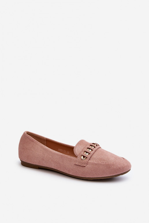 Shiny Women's Moccasins with Chain Pink Aredilla Shiny Women's Moccasins with Chain Pink Aredilla