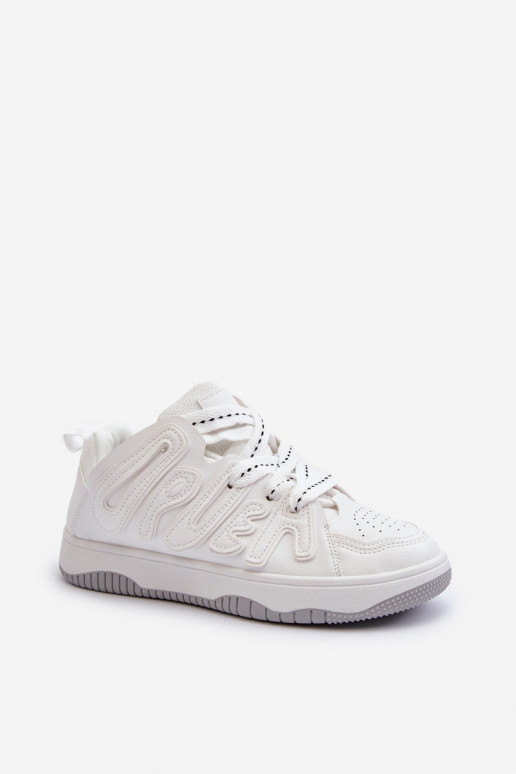 Sneakersy Damskie Z Eko Skóry Białe Berilla