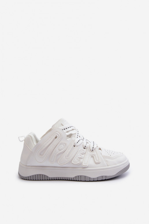 Sneakersy Damskie Z Eko Skóry Białe Berilla