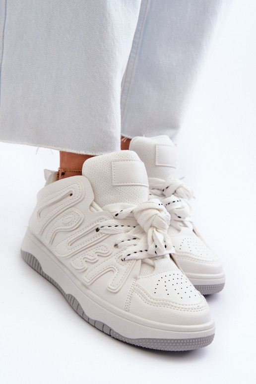Sneakersy Damskie Z Eko Skóry Białe Berilla