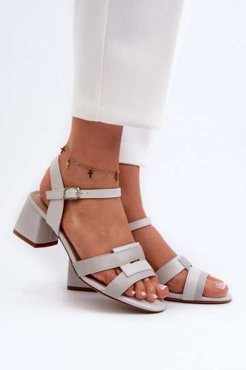 Women's High Heel Sandals in Faux Leather Sergio Leone SK894 Grey 2