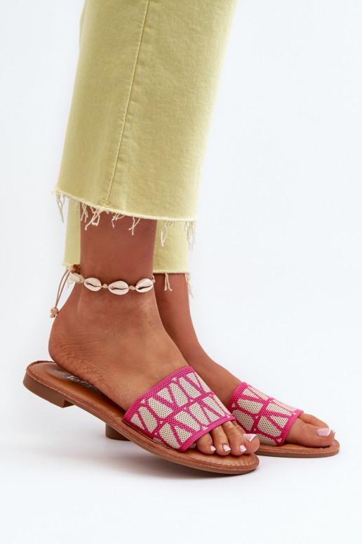 Women's Flat Heel Flip Flops in Fuchsia by Traivea Women's Flat Heel Flip Flops in Fuchsia by Traivea