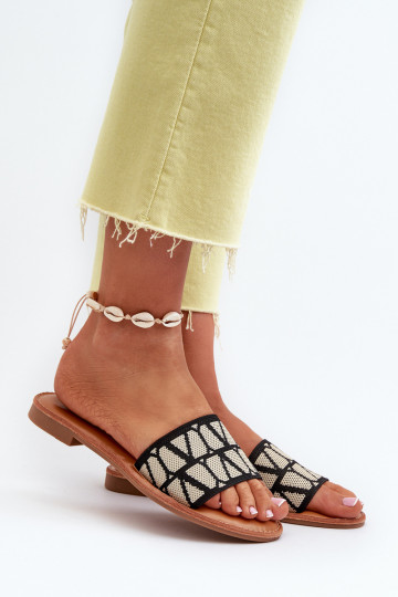 Women's Black Flat Sandals Traivea 2