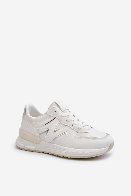 Sneakersy Damskie Z Eko Skóry Białe Kaimans