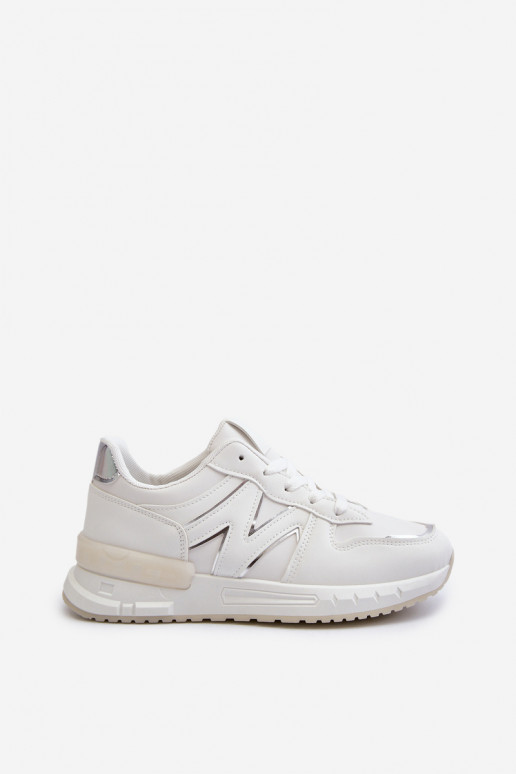 Sneakersy Damskie Z Eko Skóry Białe Kaimans