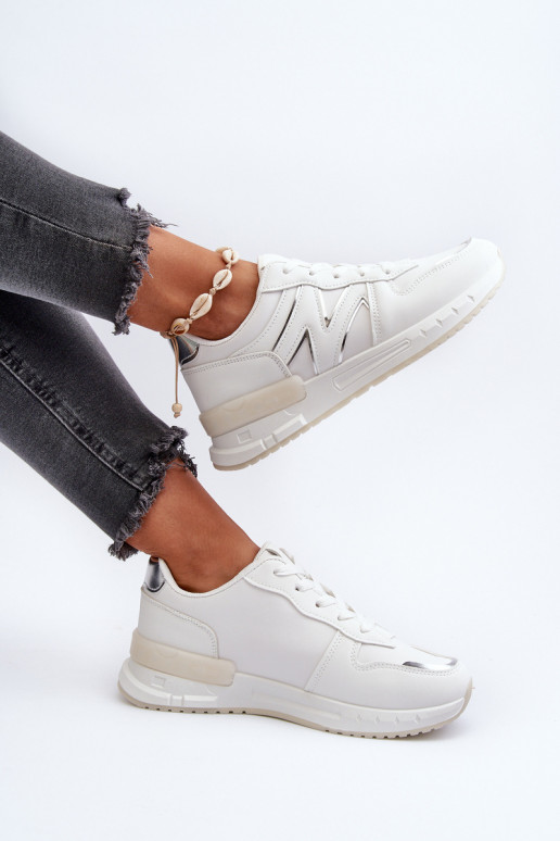 Sneakersy Damskie Z Eko Skóry Białe Kaimans