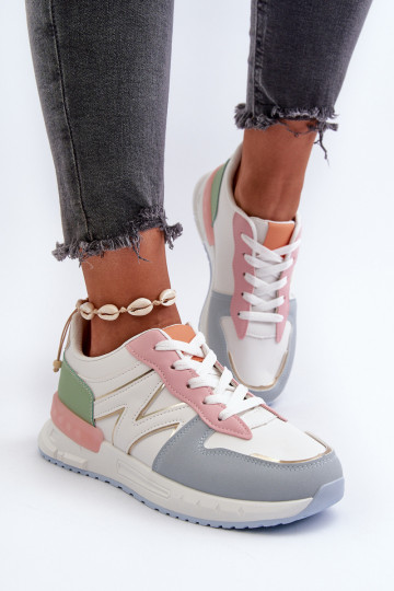 Sneakersy Damskie Z Eko Skóry Multikolor Kaimans