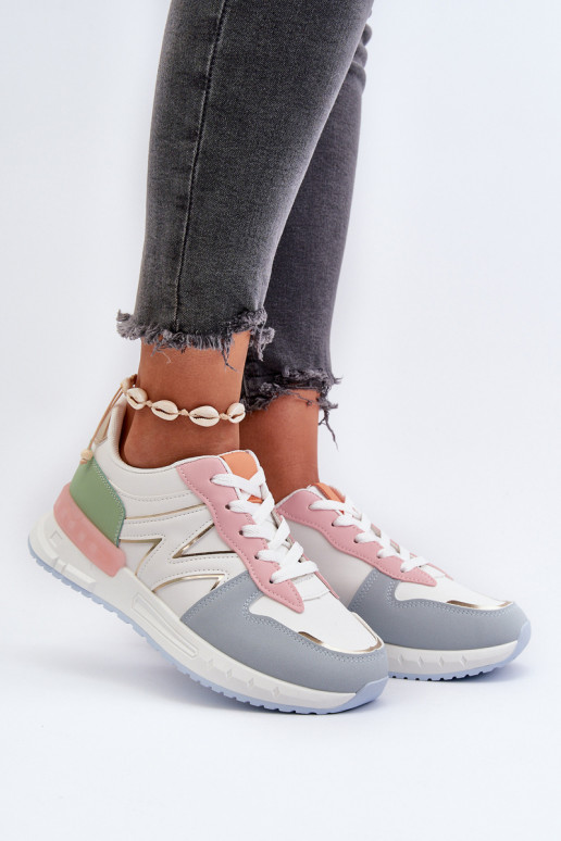 Sneakersy Damskie Z Eko Skóry Multikolor Kaimans