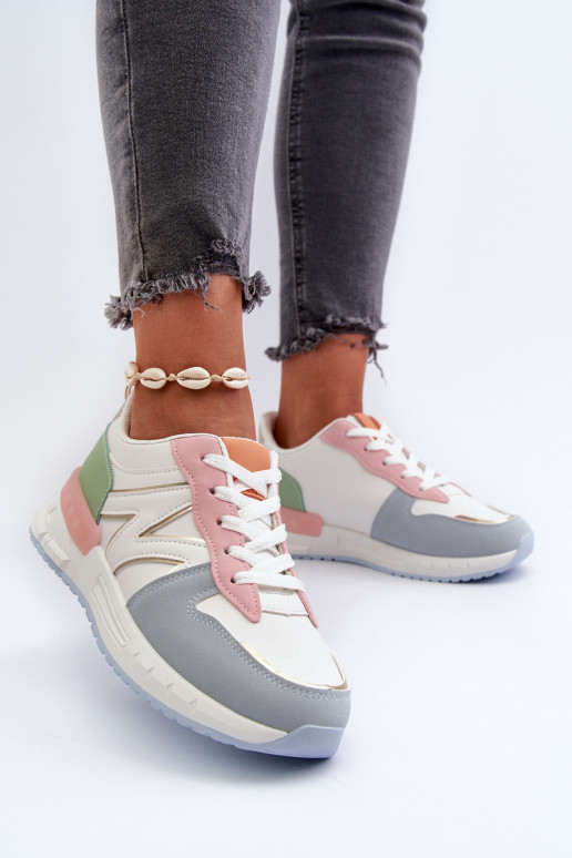 Sneakersy Damskie Z Eko Skóry Multikolor Kaimans