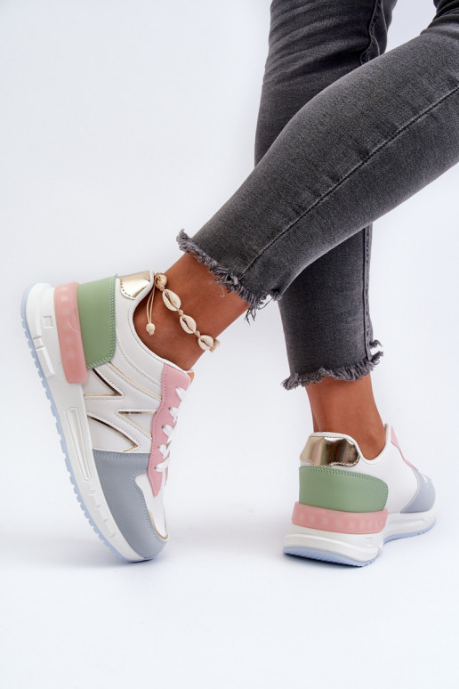 Sneakersy Damskie Z Eko Skóry Multikolor Kaimans