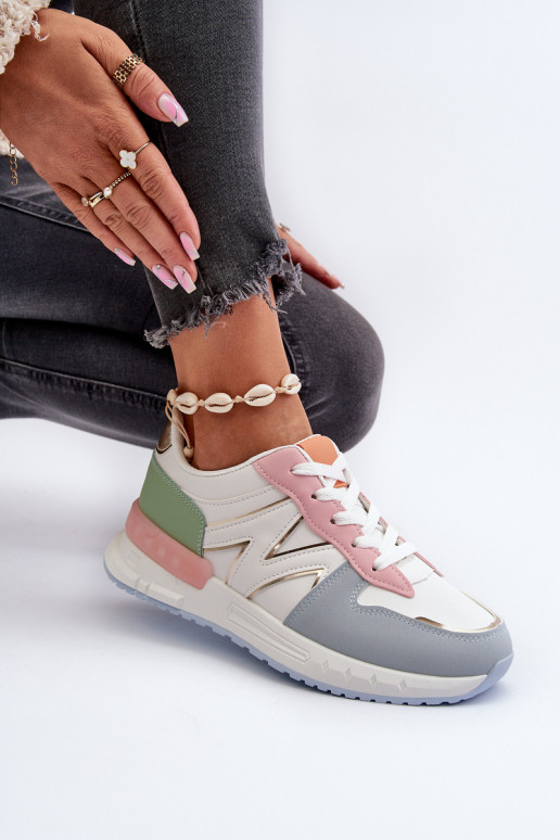 Sneakersy Damskie Z Eko Skóry Multikolor Kaimans
