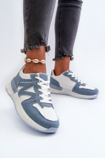 Women's Denim Sneakers Made of Eco Leather Blue Kaimans 2
