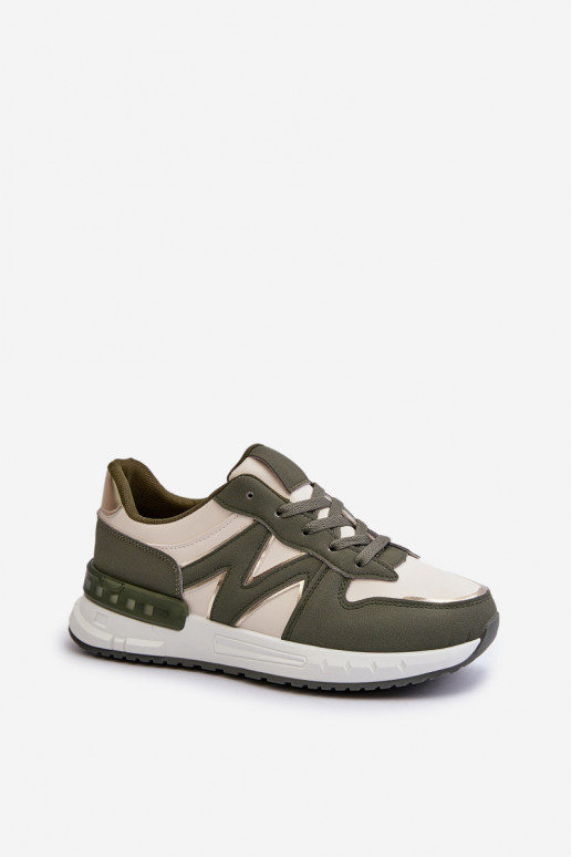 Sneakersy Damskie Z Eko Skóry Zielone Kaimans