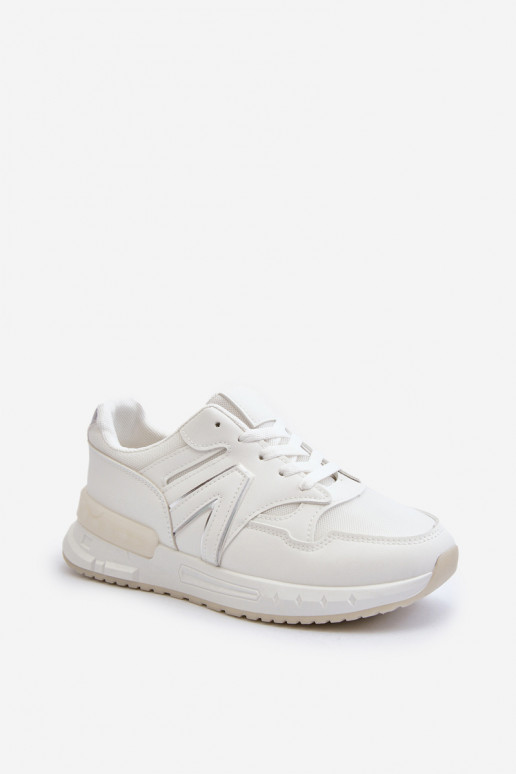 Sneakersy Damskie Z Eko Skóry Białe Vinelli