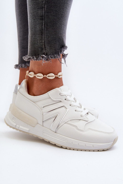 Sneakersy Damskie Z Eko Skóry Białe Vinelli