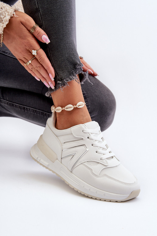 Sneakersy Damskie Z Eko Skóry Białe Vinelli