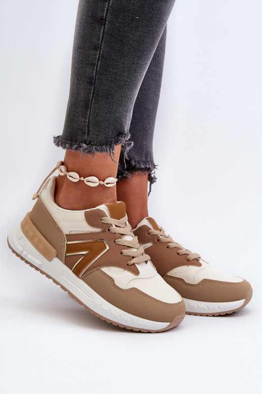 Women's Sneakers Made of Eco Leather Brown Vinelli Women's Sneakers Made of Eco Leather Brown Vinelli