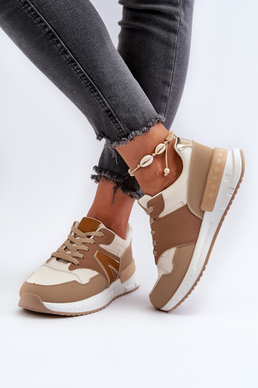 Women's Sneakers Made of Eco Leather Brown Vinelli Women's Sneakers Made of Eco Leather Brown Vinelli