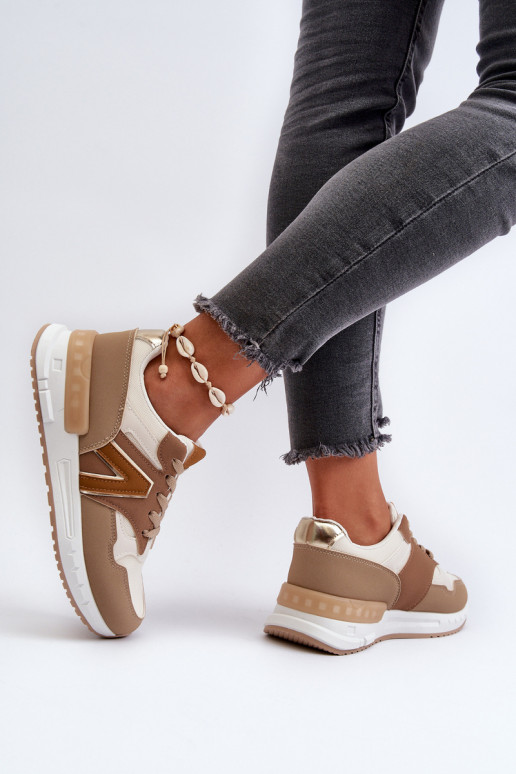 Women's Sneakers Made of Eco Leather Brown Vinelli Women's Sneakers Made of Eco Leather Brown Vinelli