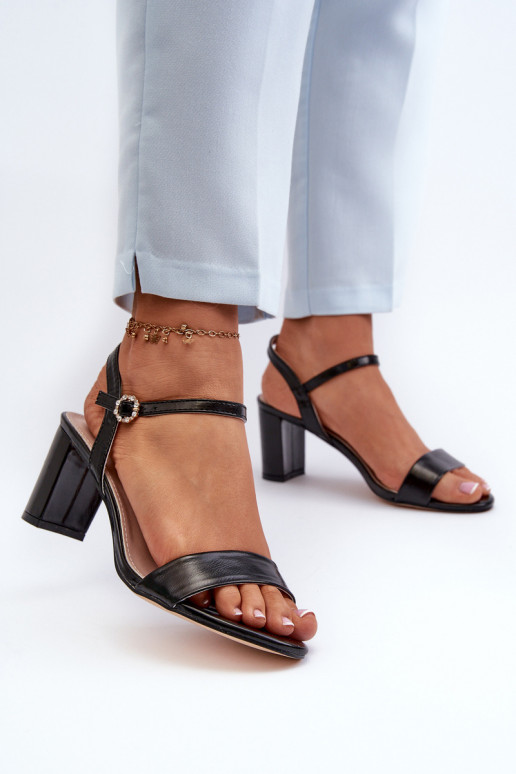 Black Sandals with Heel Glindra