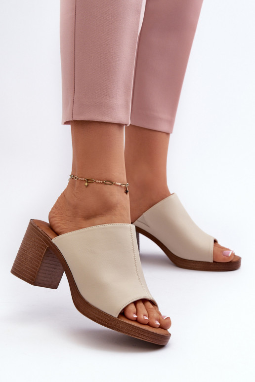 Elegant Light Women's Sandals with Heels Beige Varnila Elegant Light Women's Sandals with Heels Beige Varnila