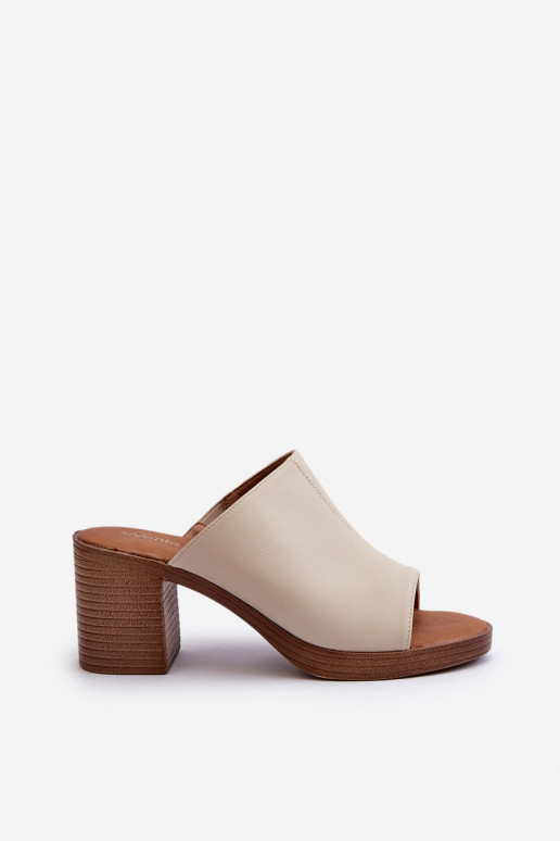 Elegant Light Women's Sandals with Heels Beige Varnila Elegant Light Women's Sandals with Heels Beige Varnila