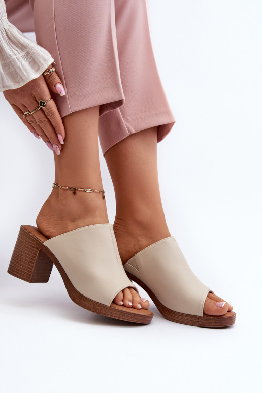 Elegant Light Women's Sandals with Heels Beige Varnila Elegant Light Women's Sandals with Heels Beige Varnila