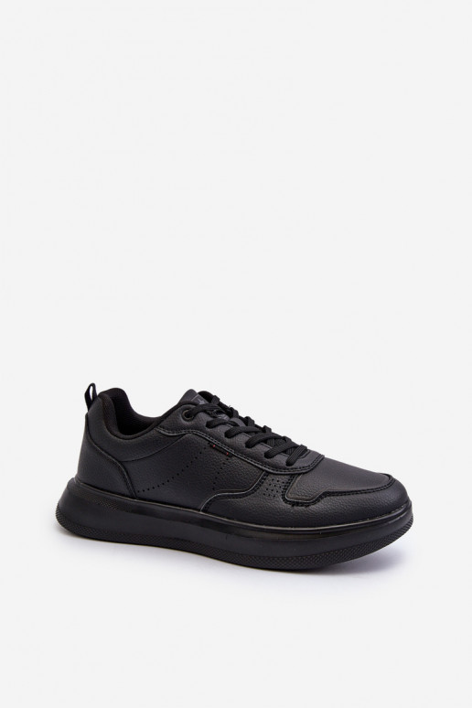 Lightweight Men's Platform Sneakers in Black Eco Leather Uziran Lightweight Men's Platform Sneakers in Black Eco Leather Uziran