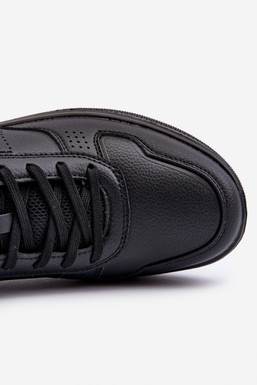 Lightweight Men's Platform Sneakers in Black Eco Leather Uziran Lightweight Men's Platform Sneakers in Black Eco Leather Uziran