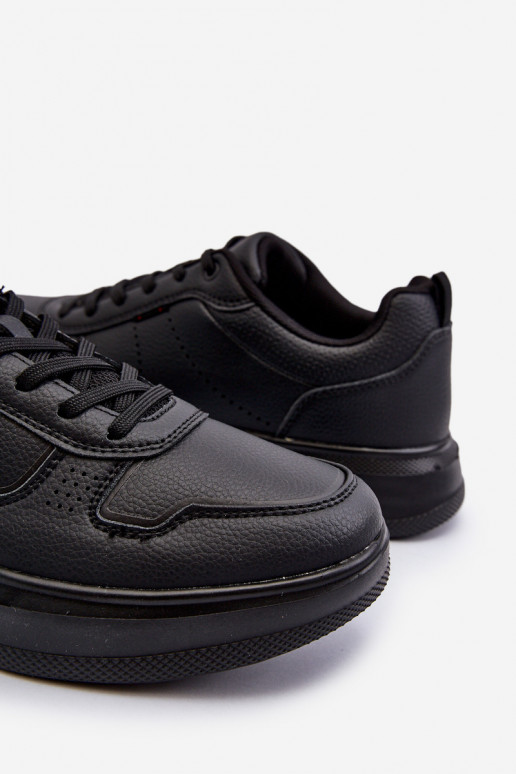 Lightweight Men's Platform Sneakers in Black Eco Leather Uziran Lightweight Men's Platform Sneakers in Black Eco Leather Uziran