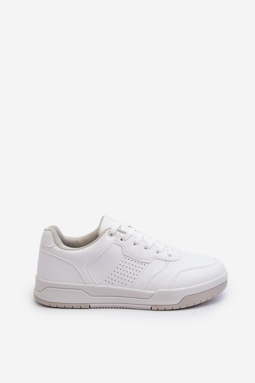 Sneakersy Męskie Z Eko Skóry Białe Radikalle