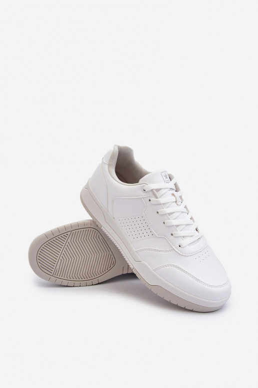 Sneakersy Męskie Z Eko Skóry Białe Radikalle