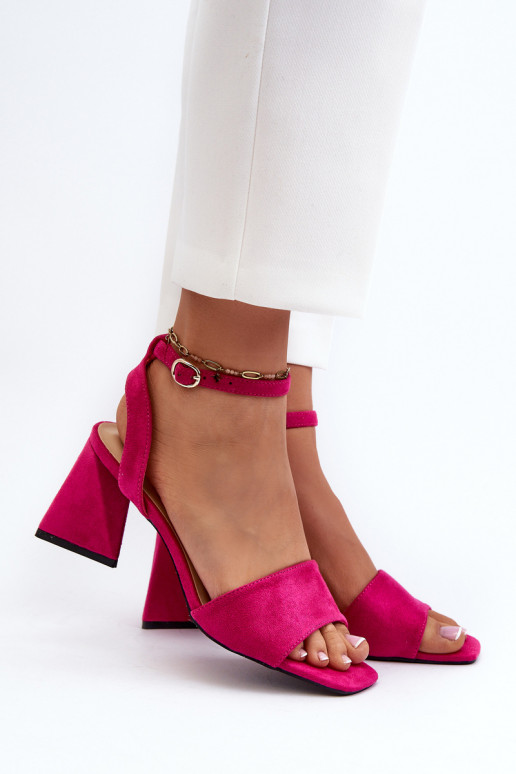 Women's High Heel Sandals Made of Eco Suede Fuchsia Upttima