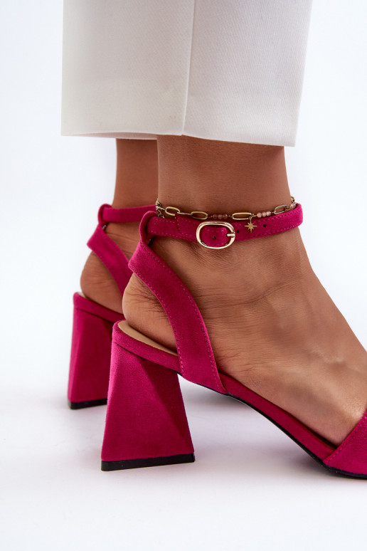 Women's High Heel Sandals Made of Eco Suede Fuchsia Upttima