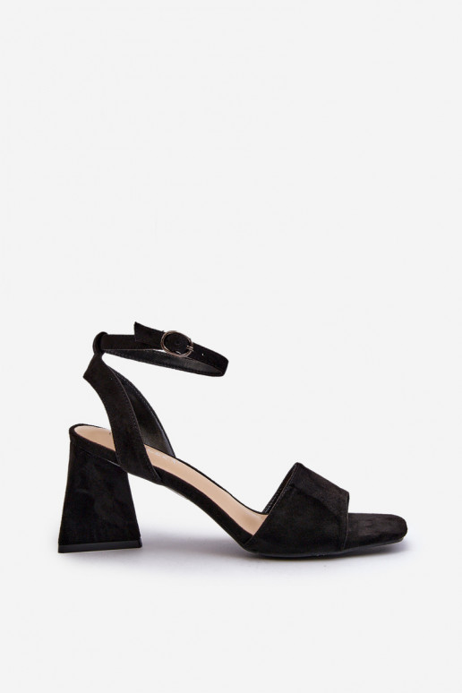 Women's High Heel Sandals Made of Eco Suede Black Upttima Women's High Heel Sandals Made of Eco Suede Black Upttima