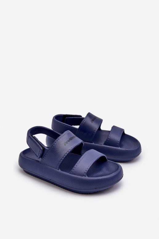 Lightweight Foam Sandals with Velcro ProWater PRO-24-05-01K Navy Lightweight Foam Sandals with Velcro ProWater PRO-24-05-01K Navy