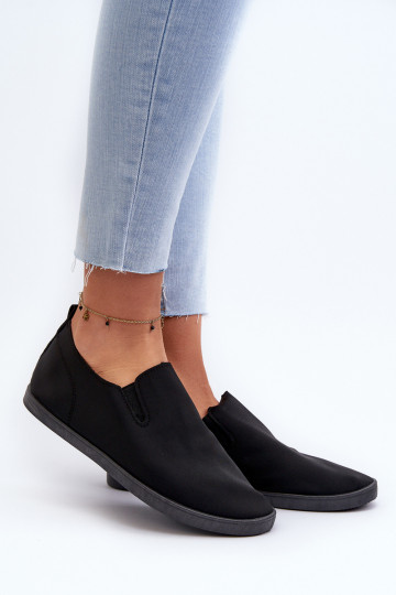 Damskie Tenisówki Trampki Slip-On Czarne Lovinia 2
