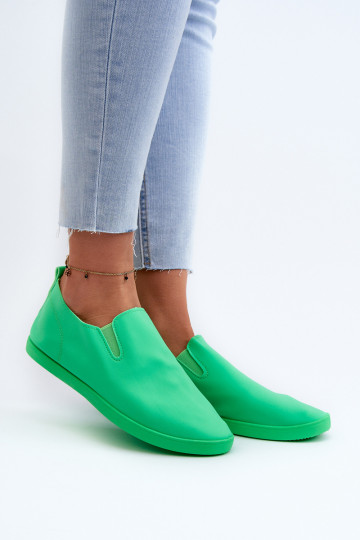 Damskie Tenisówki Trampki Slip-On Zielone Lovinia 2