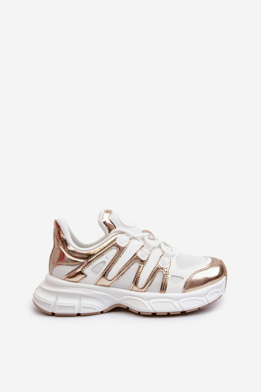 Sneakersy Damskie Biało-Złote Ahmani