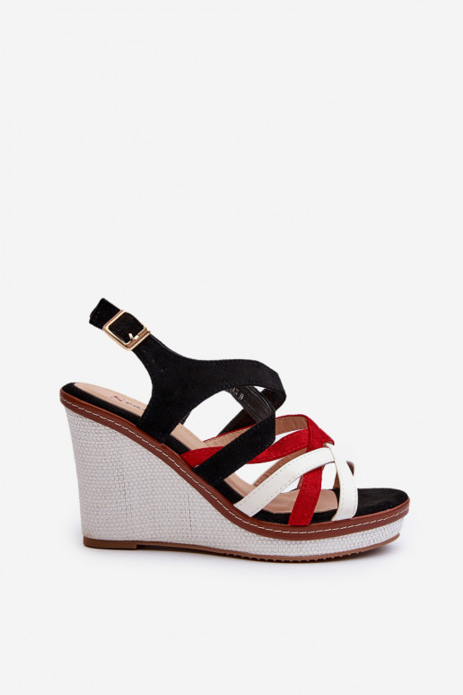 Wedge Sandals With Straps navy blue Ellen
