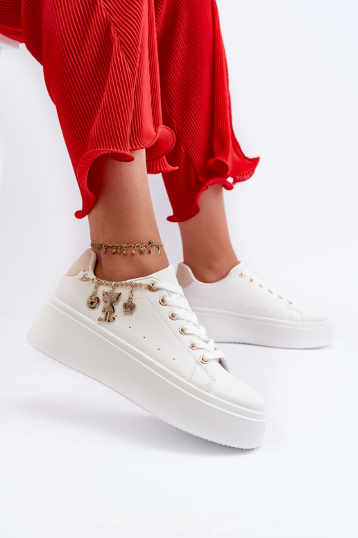 Women's Sneakers with Decoration White Celedria