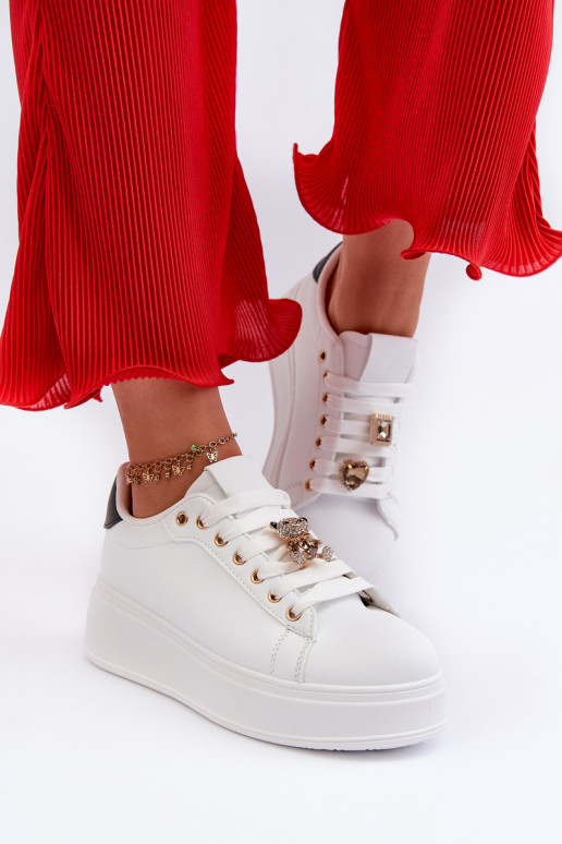 Women's platform sneakers with white embellishments Herbisa Women's platform sneakers with white embellishments Herbisa
