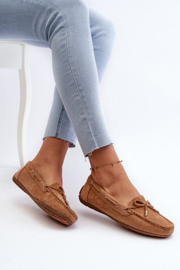 Women's Suede Moccasins Camel Si Passione 2