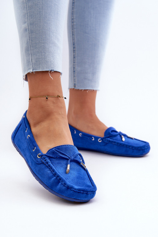 Women's Blue Suede Moccasins Si Passione Women's Blue Suede Moccasins Si Passione