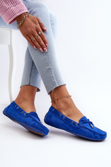 Women's Blue Suede Moccasins Si Passione 2