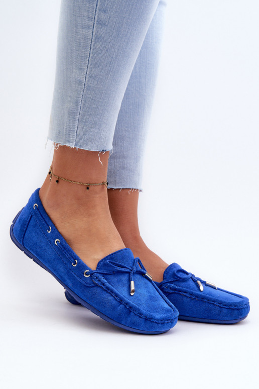 Women's Blue Suede Moccasins Si Passione Women's Blue Suede Moccasins Si Passione