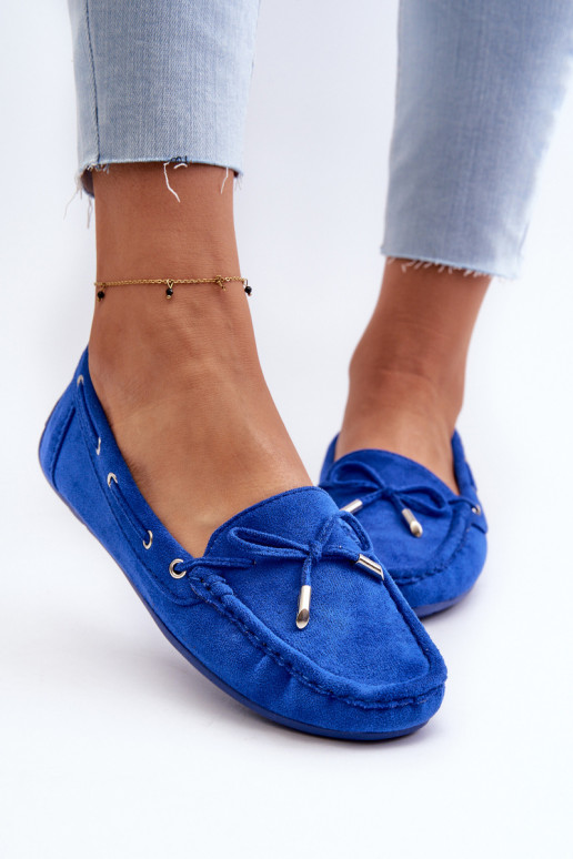 Women's Blue Suede Moccasins Si Passione Women's Blue Suede Moccasins Si Passione