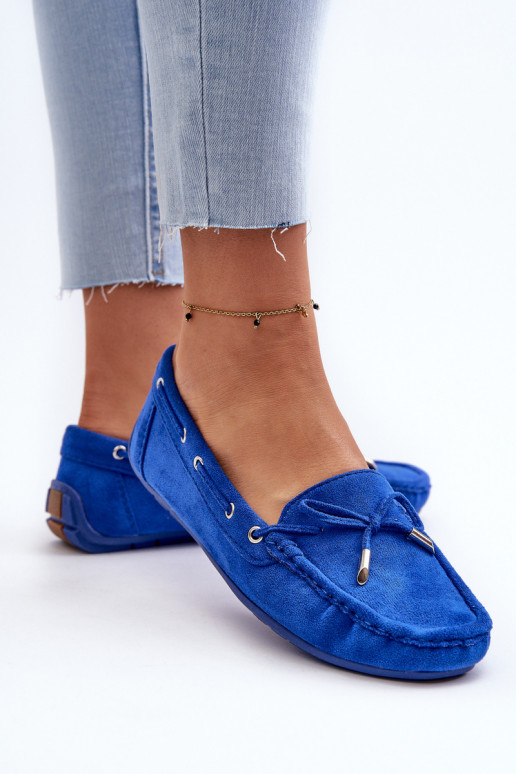 Women's Blue Suede Moccasins Si Passione Women's Blue Suede Moccasins Si Passione