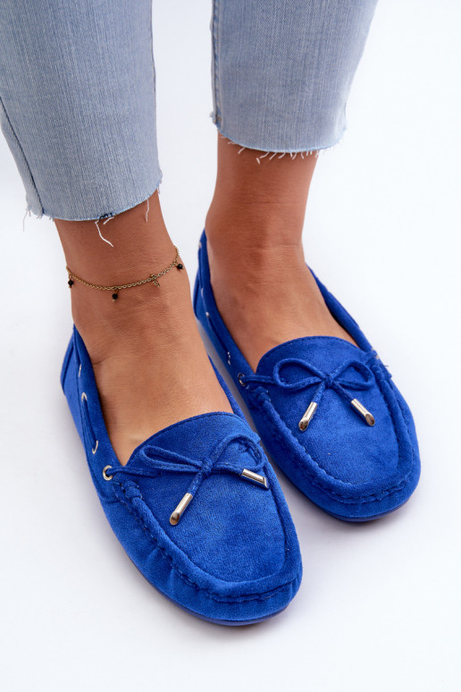 Women's Blue Suede Moccasins Si Passione Women's Blue Suede Moccasins Si Passione